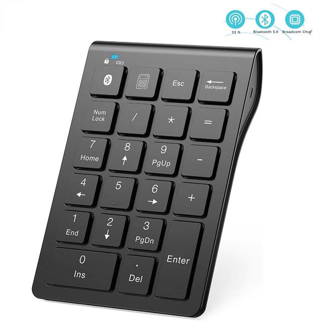 22 keys Bluetooth Numeric Keyboard Rechargeable Wireless Number Pad for iPad Laptop Accouting Digital Number Keypad