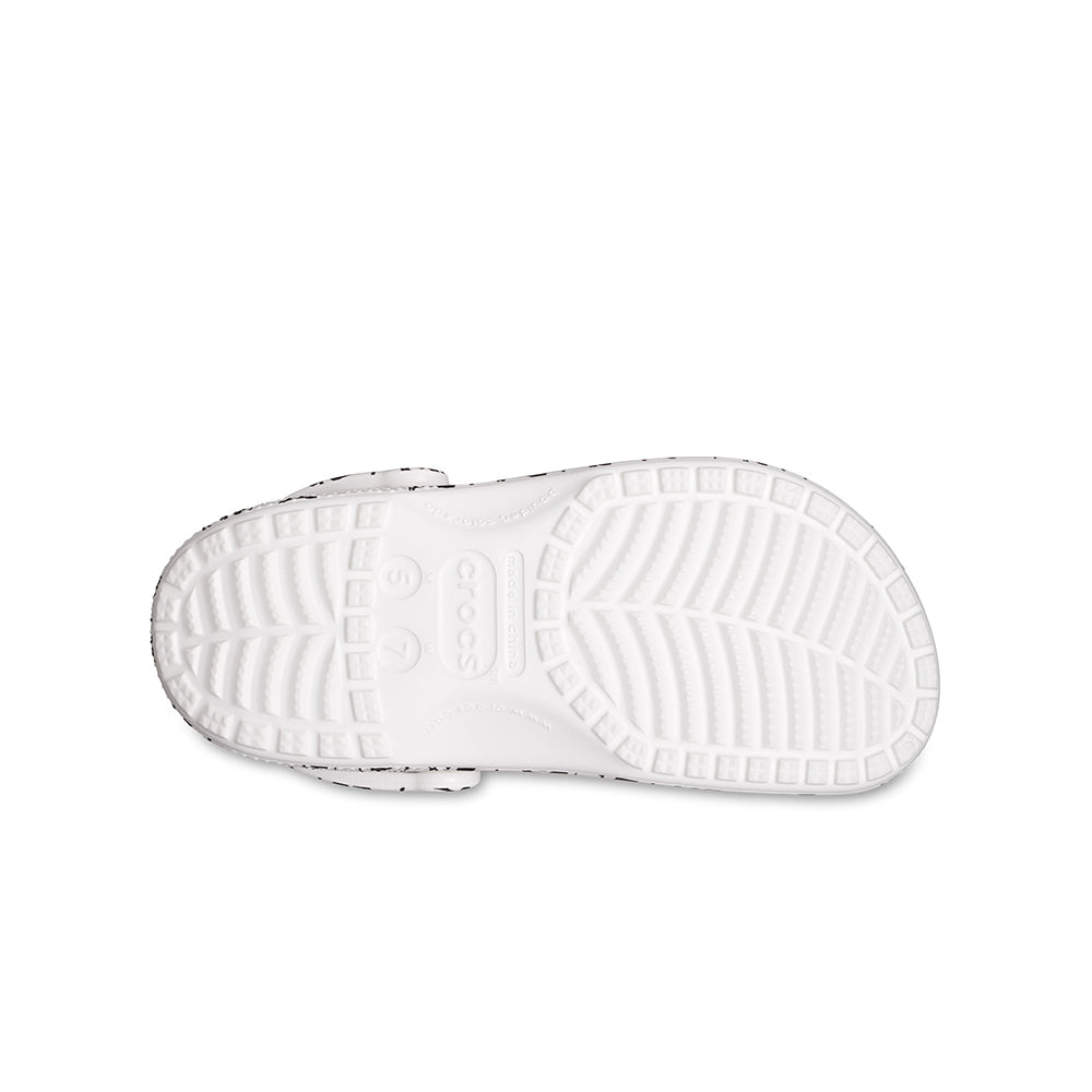 Giày Clog Unisex Crocs Classic Skull Print - White/Black