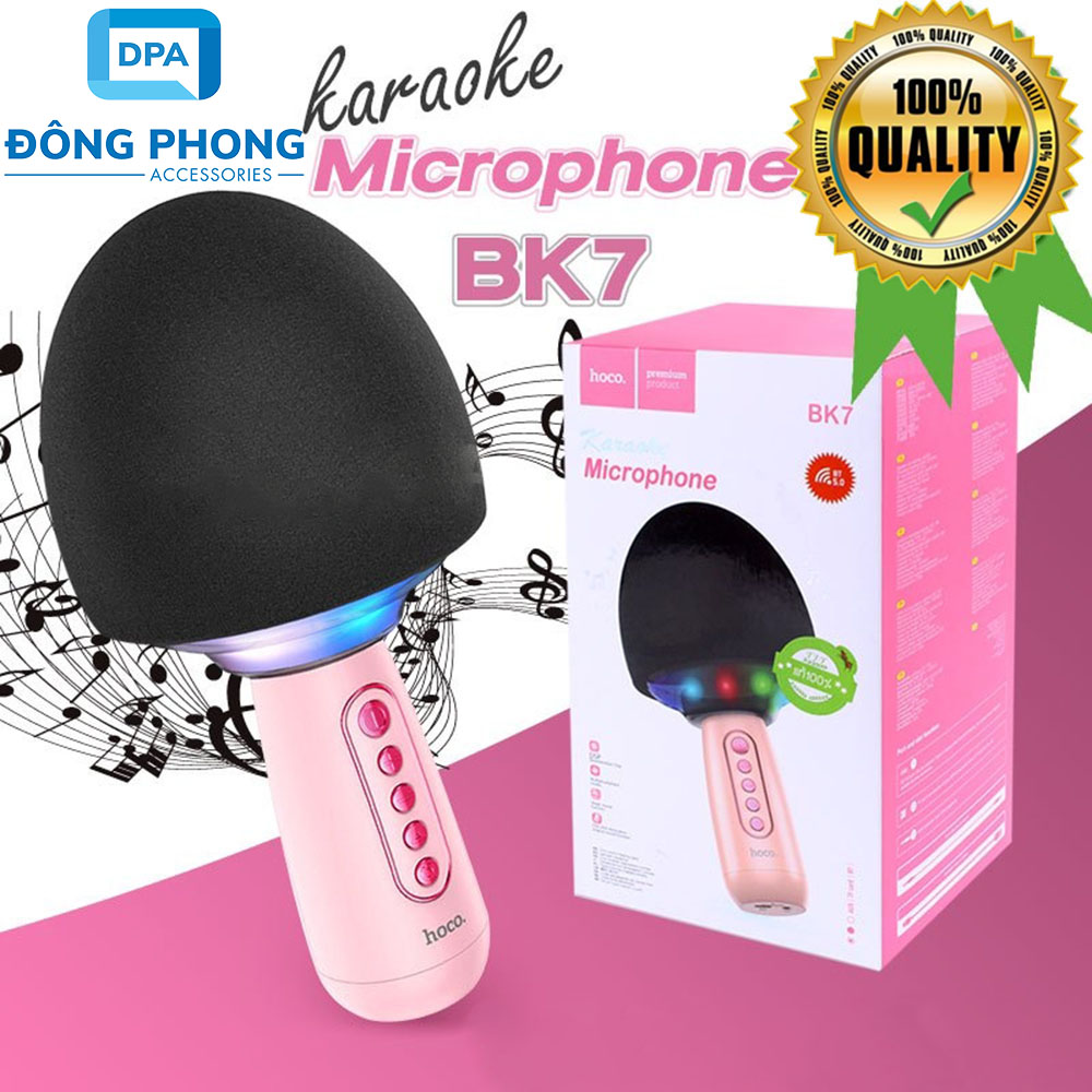 Micro Karaoke Kèm Loa Bluetooth Hoco BK7 Chính Hãng