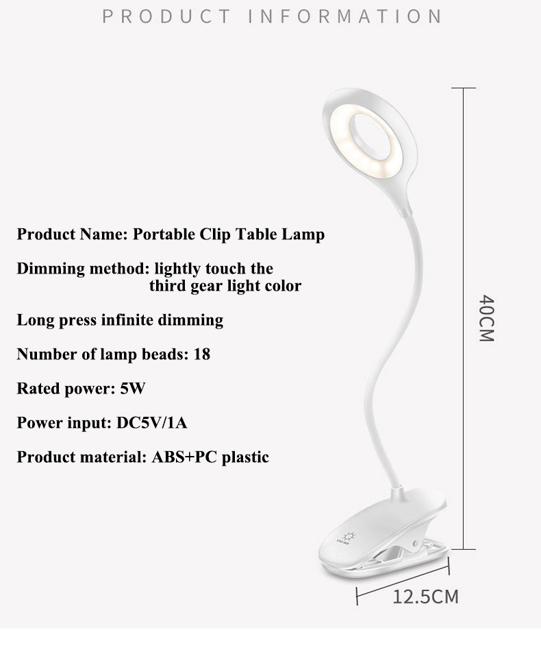 Table lamp Type-c can clip and upright eye protection study night light Student dormitory lamp bedroom study bedside lamp