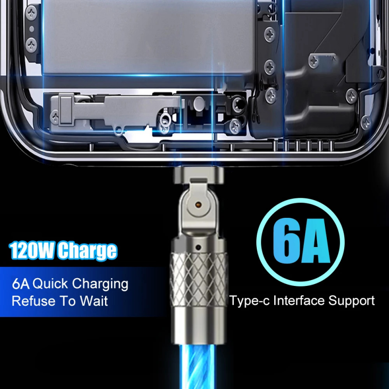 Streaming 180 Degree Machinist Elbow Streaming Data Cable for Android Huawei Apple Mobile Phone USB Charging Cable