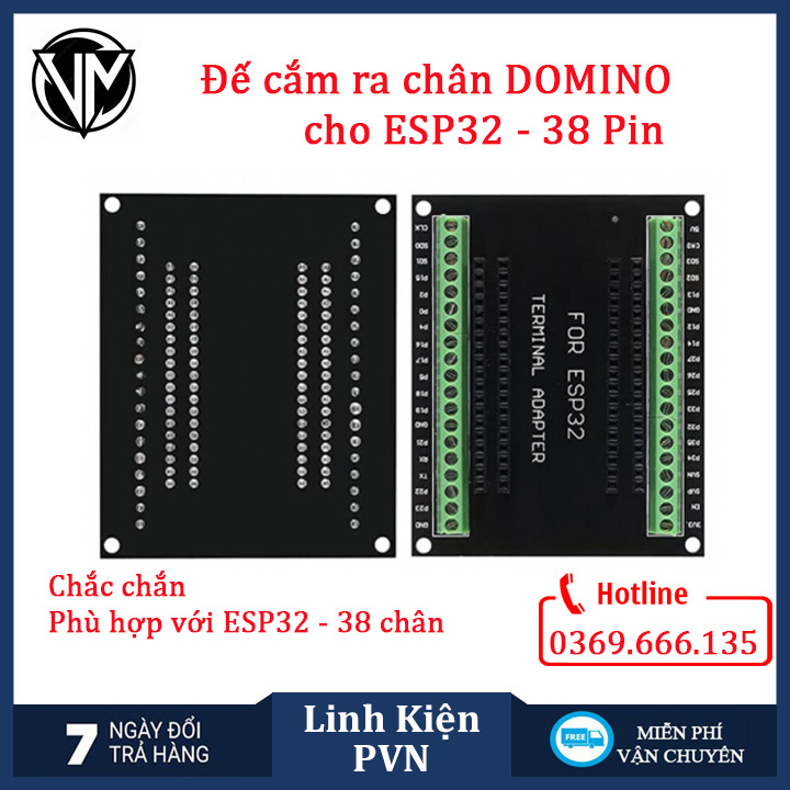 Đế ra chân Domino cho ESP32 38Pin