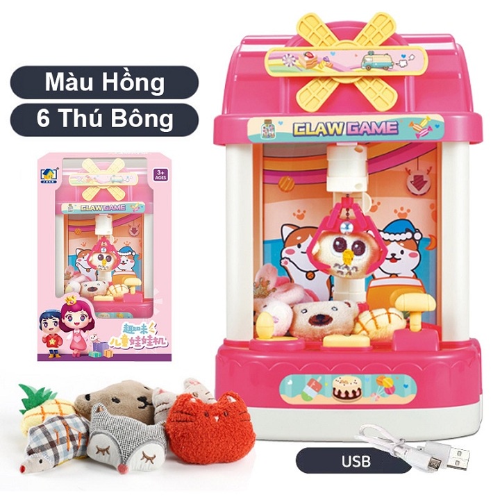 MÁY GẮP THÚ MINI KÈM THÚ BÔNG ĐỒ CHƠI CHO BÉ
