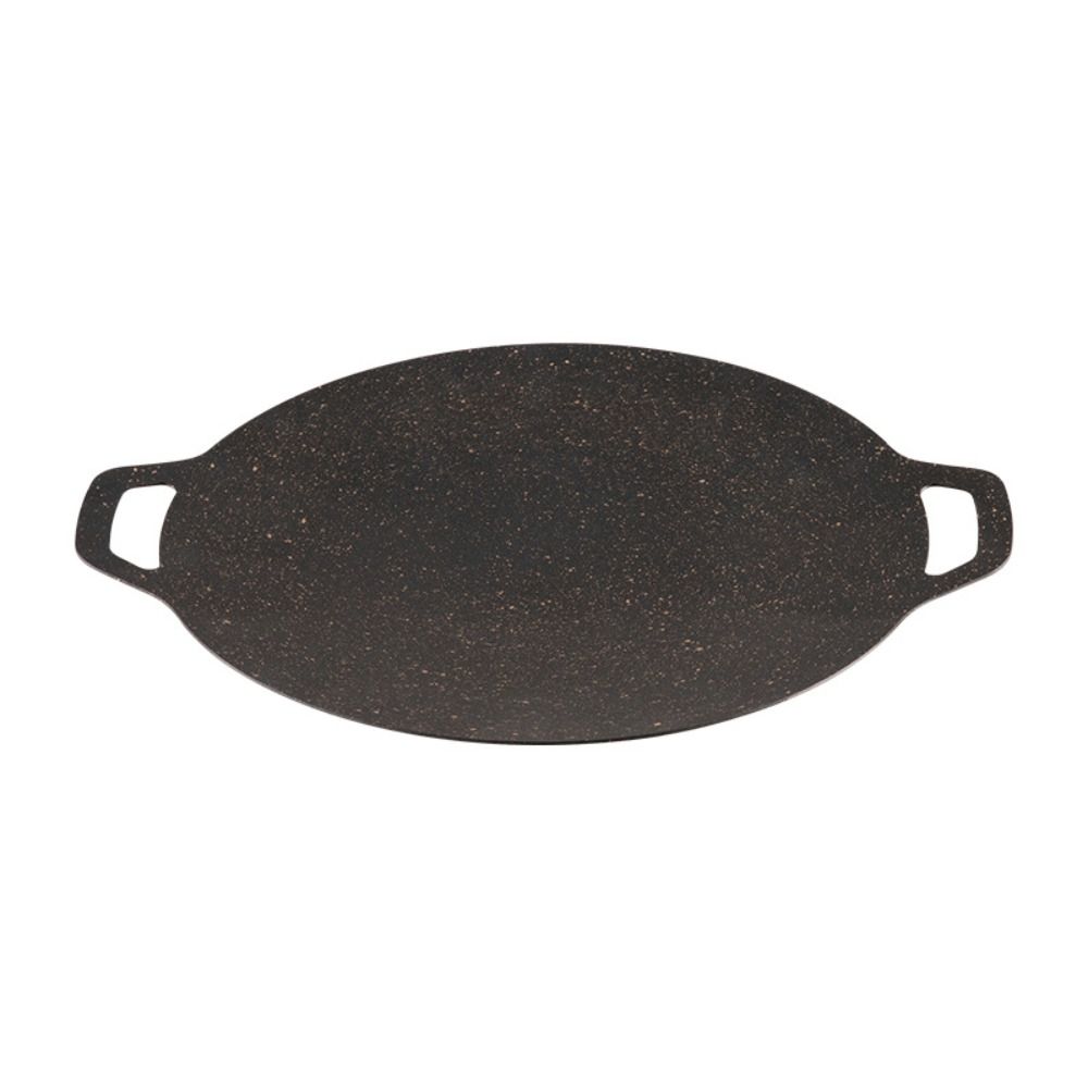 HUGHES Cast Iron BBQ Pan Circular Double Ear Iron Plate Universal