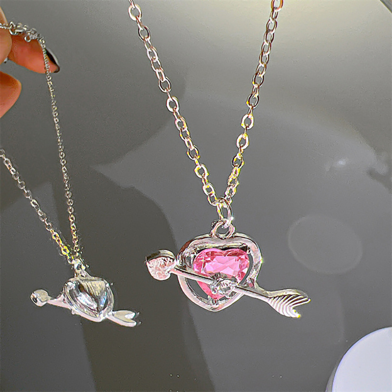 Women's Necklace Party Gifts Jewelry Shiny Necklace Crystal Heart Necklace Kpop Necklace Fashion Necklace