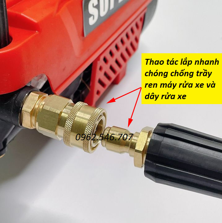 Bộ khớp nối nhanh đầu ra cho máy rửa xe áp lực cao, máy xịt rửa cao áp, máy rửa xe gia đình