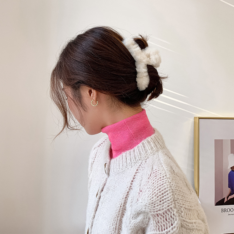 Kẹp tóc phối lông lông phong cách Hàn Quốc