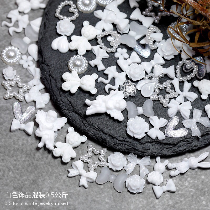 Set charm nơ tim mix ngẫu nhiên 30 cái