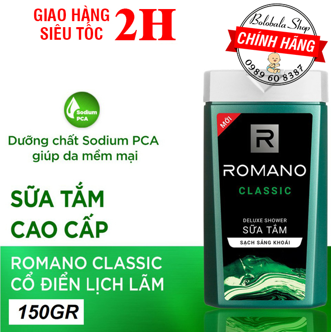 Sữa tắm Romano, Romano VIP chai 150g - 180g (hàng tặng)