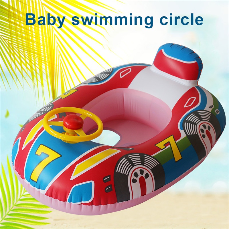 Inflatable Baby Swim Ring Seat Floating Sun Shade Toddler Swim Circle Outdoor Swimming Pool Bathtub Beach Party Summer Water Toy
