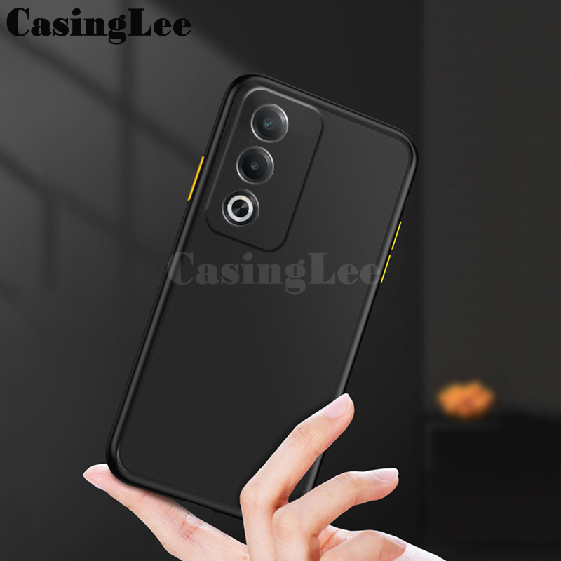 For OPPO K12X 5G Case Shockproof Scrub Matte Transparent Soft edge Silicone Frame Hard Clear For OPPO K12X Back cover Phone Cases.