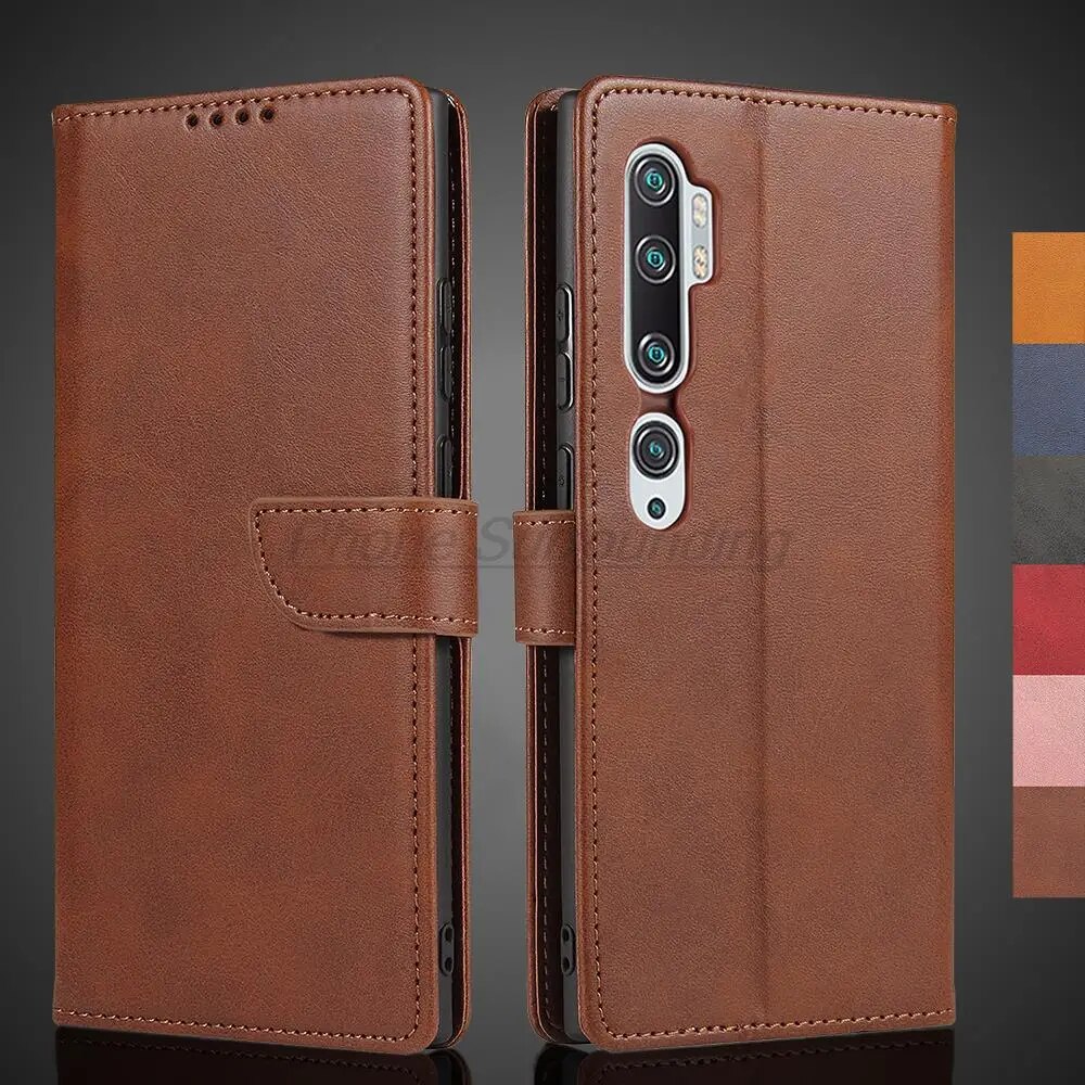 Wallet Flip Cover Leather Case for Xiaomi Mi Note 10 / Mi Note 10 Pro Pu Leather Phone Bags protective Holster