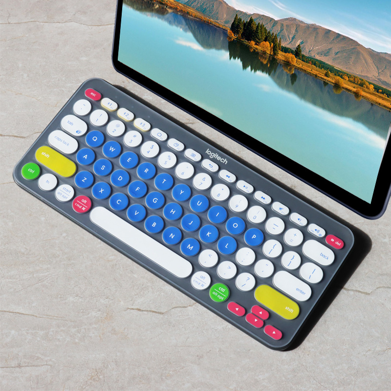Suitable for Logitech Logitech Bluetooth keyboard membrane K380 notebook tablet IPAD computer dustproof silicone cover pad. 