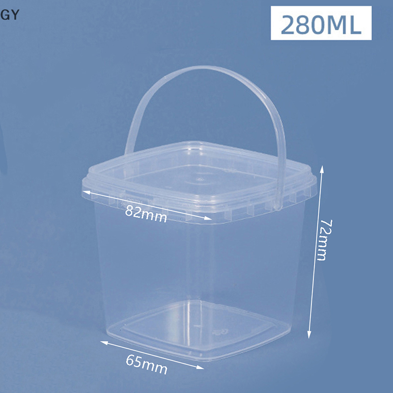 Gy 280ml/500ml/1l/2l plastic bucket with lid and handle food storge container