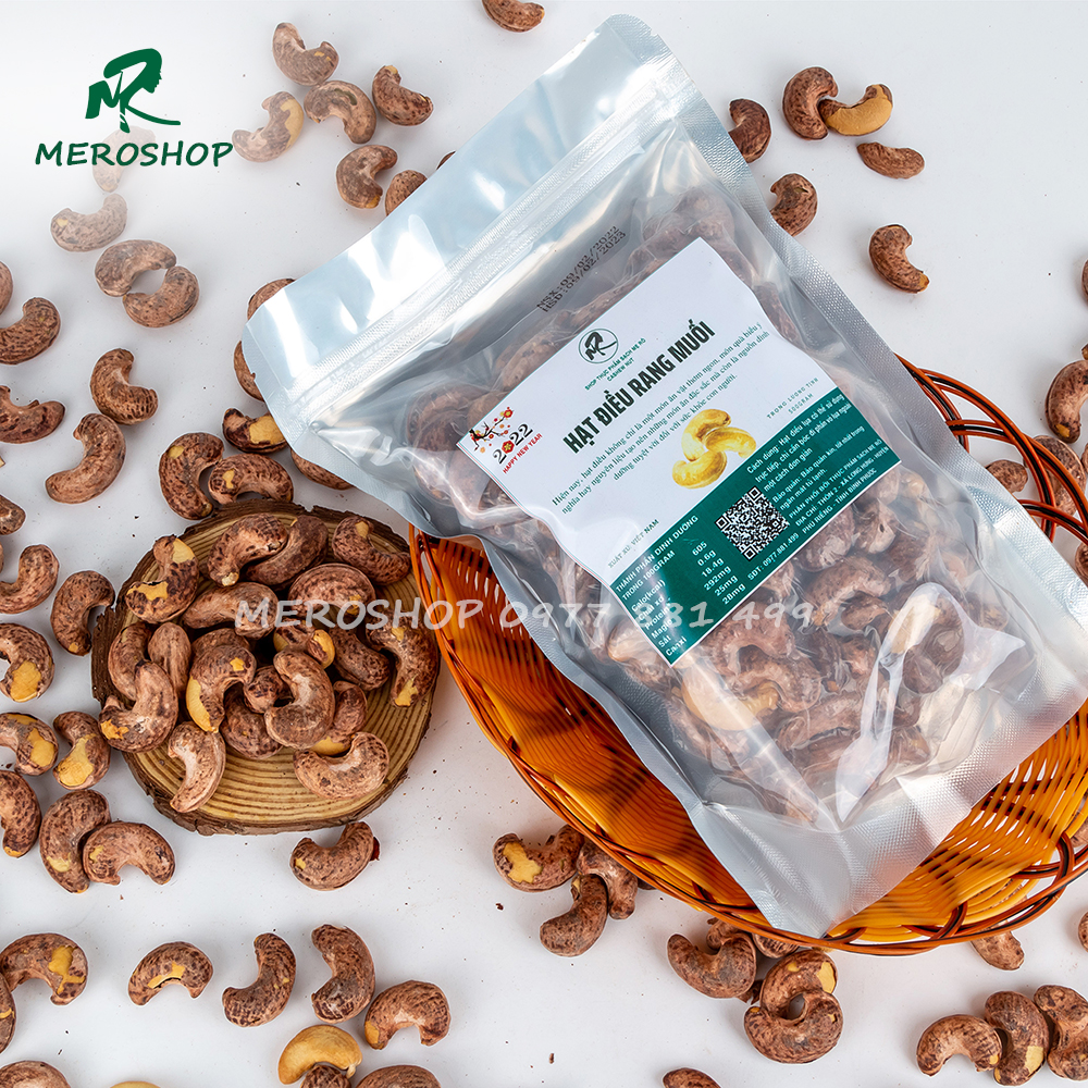 500GRAM HẠT ĐIỀU RANG MUỐI NGUYÊN LỤA (380-410 HẠT/KG HẠT LỚN)