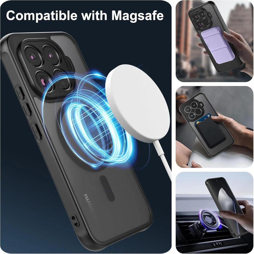 Phone case Xiaomi Poco F7 Back cover Armor Matte Frosted Clear Magnetic Wireless Charge Hard Cover.