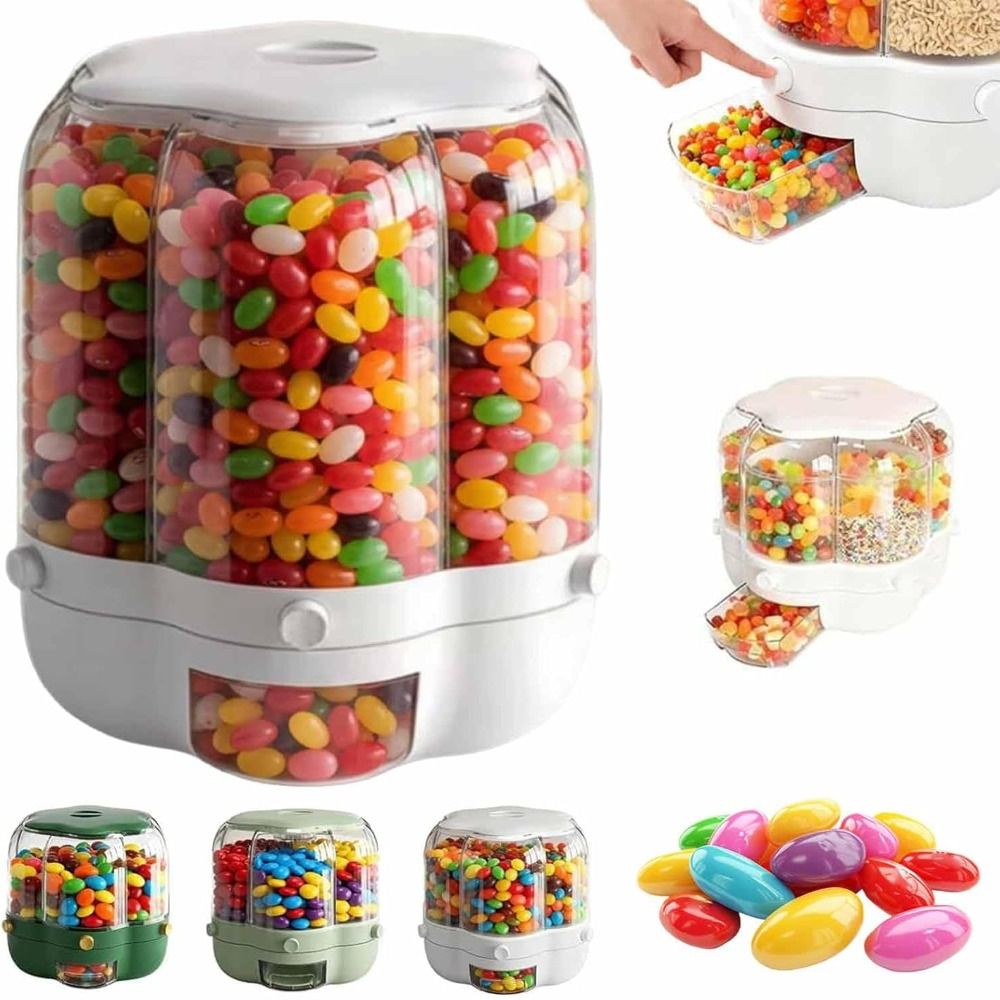Candy Switch Container New 360° Rotating Multi Candy Dispenser Carousel Space Saving 6 ...