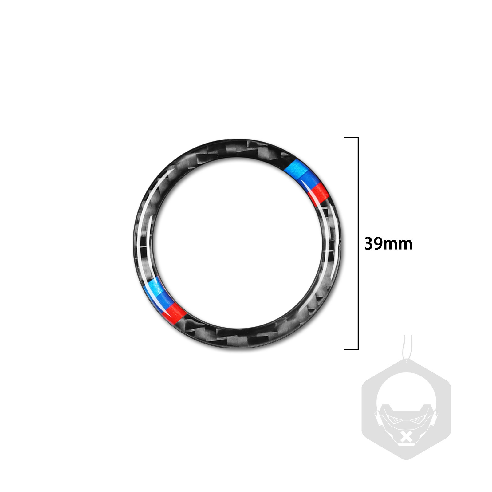 Applicable to all models Universal one-button start button ring carbon fiber sports body sticker