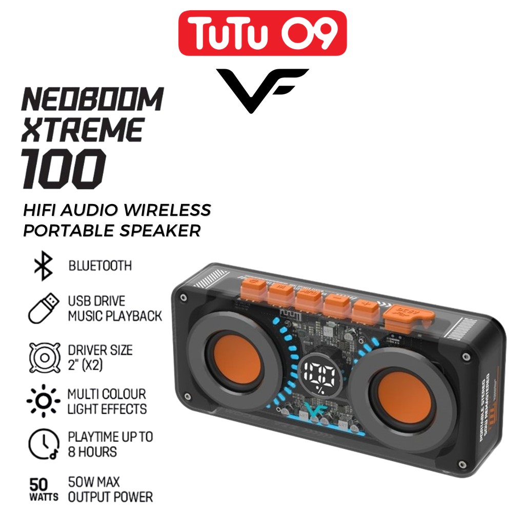Vinnfier VF NeoBoom Xtreme 100 Portable Bluetooth RGB Speaker TWS