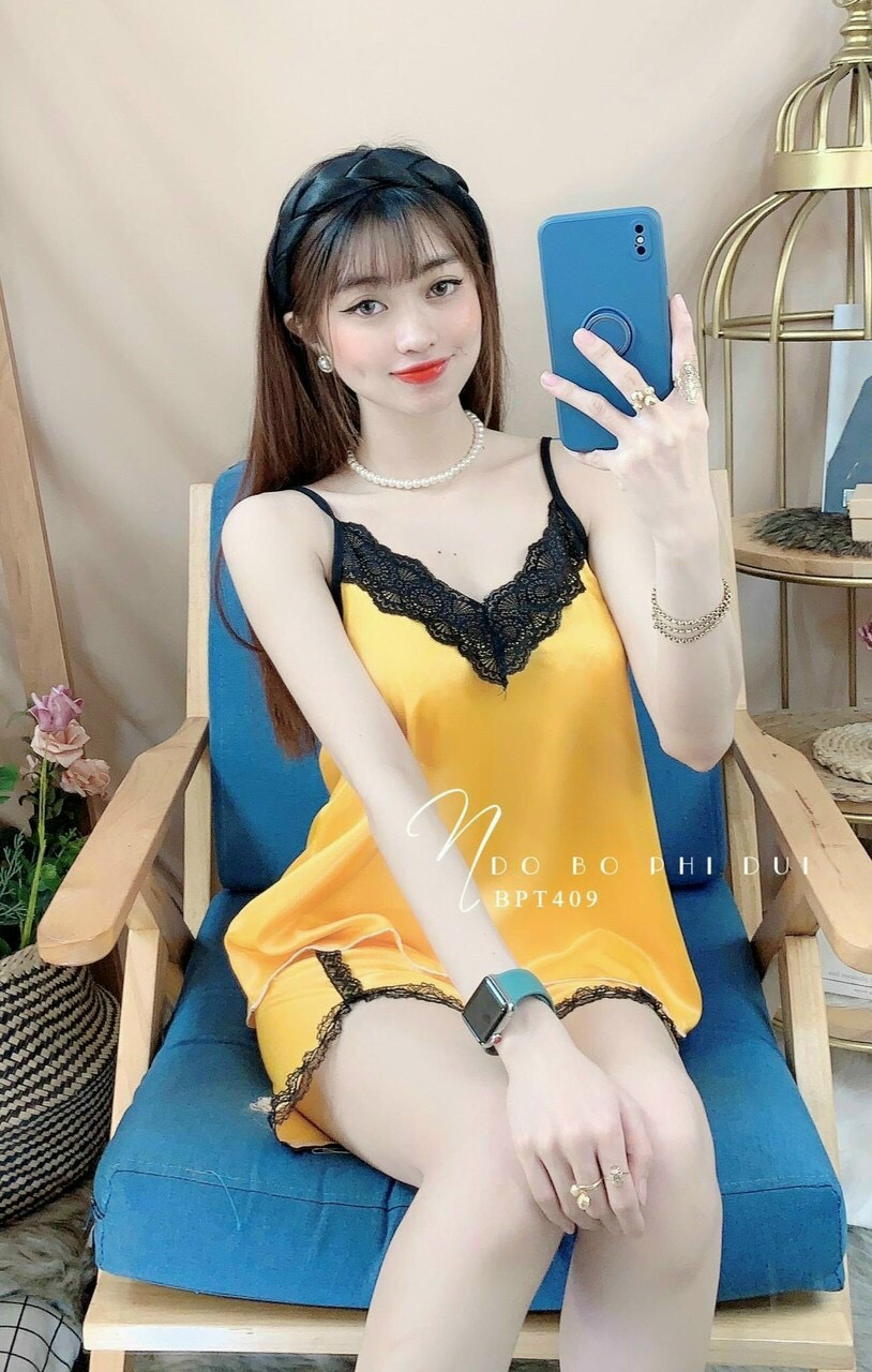 Đồ ngủ sexy nữ 2 dây PHI LỤA ? đồ bộ mặc nhà hai dây Set ngủ Chất PHI LỤA Mát Mềm Mại Gợi Cảm ( from dưới 58 kí )