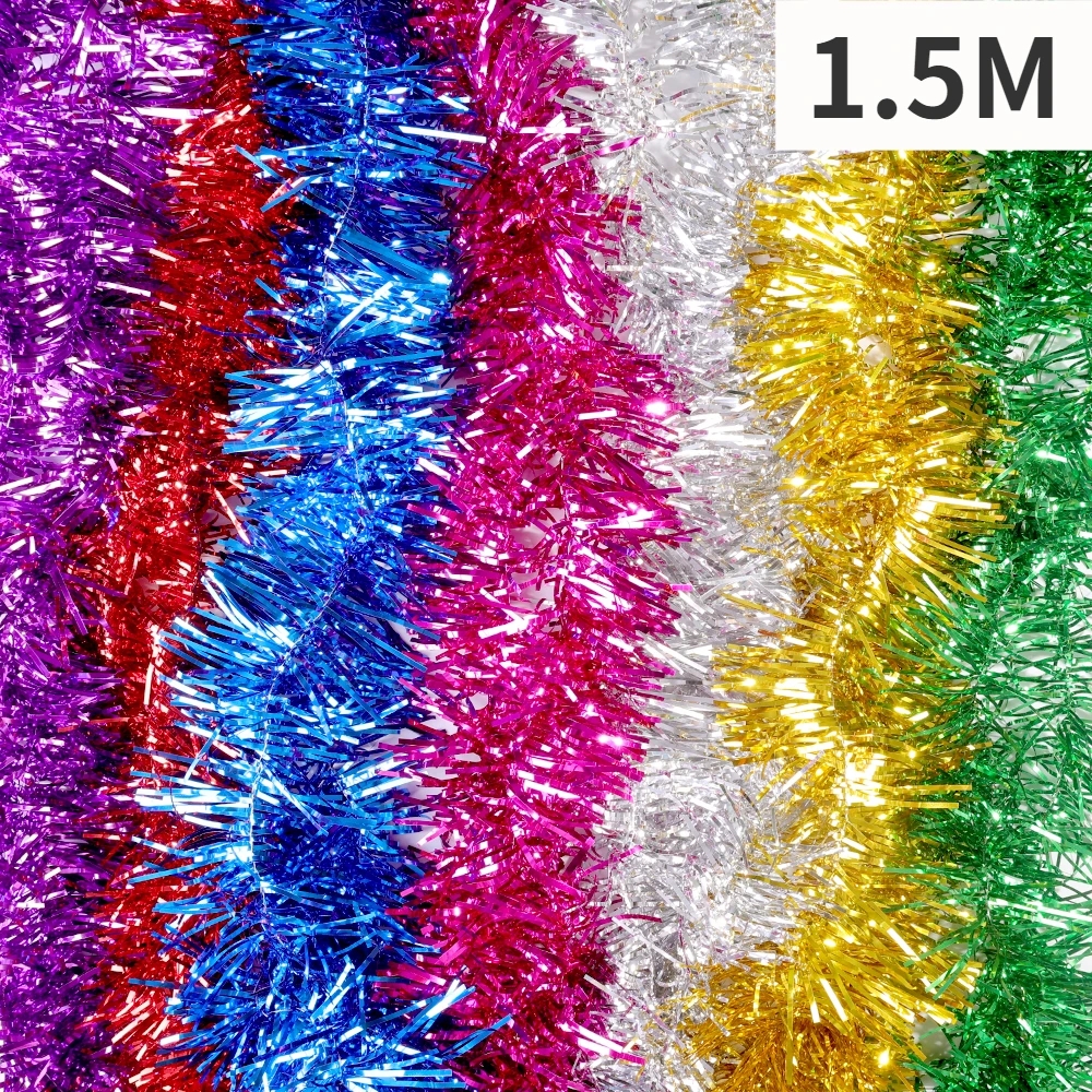 1.8M Five-pointed Stars Colorful Strips Christmas Tree Decoration Ribbon Garland Ornament Christmas Bar Top Wedding Party Decoration