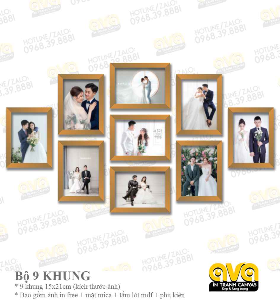 Bộ 9 khung ảnh treo tường