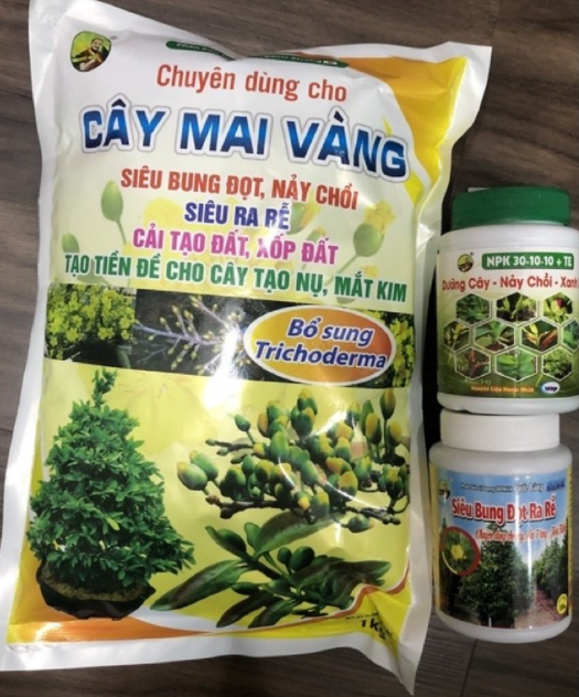 Combo Phân Bón Mai chuyên dùng chăm sóc cây Mai (nảy chồi 30-10-10, bung đọt, phân mai)