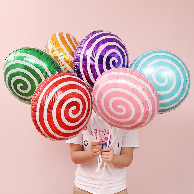 Bóng Trang Trí Kẹo Mút Xoắn MS 02- Size 45CM