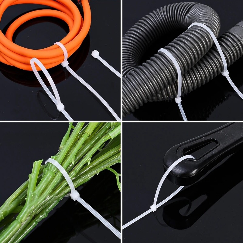 200/100PCS Self-locking Nylon Cable Ties Adjustable Cord Ties Fastening Loop Plastic Wire Ties Durable Fasteners For Home Office Wholesale