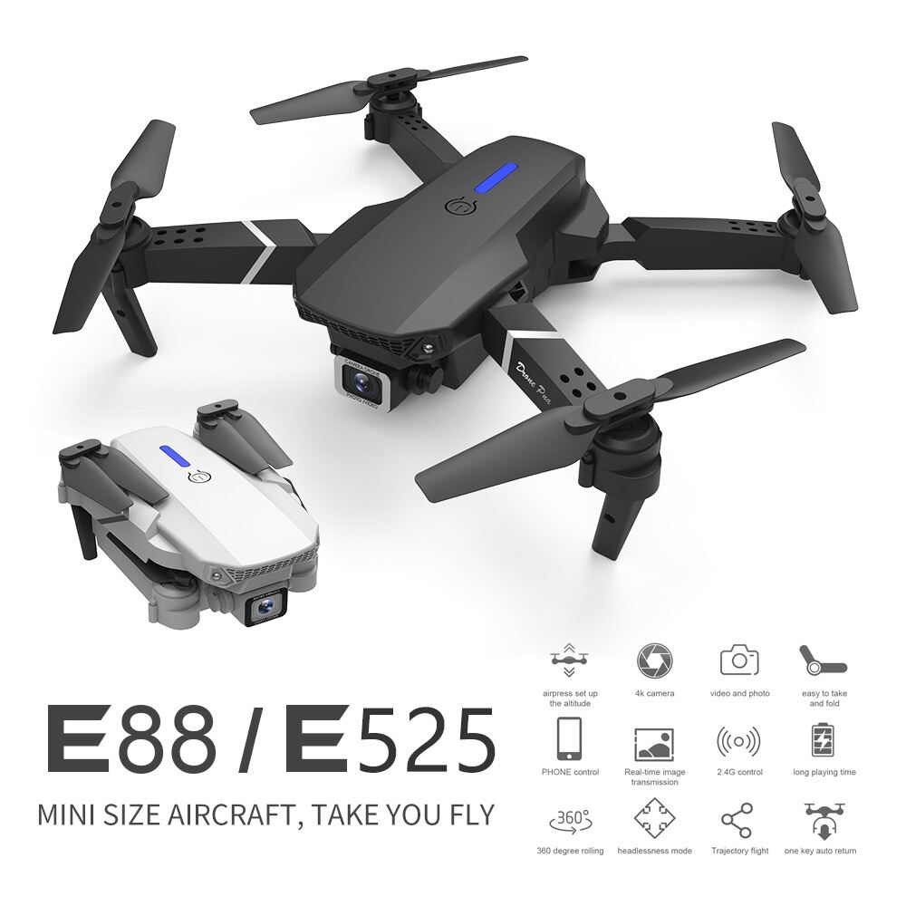 Flycam E88 Pro camera 4K, pin 1800mAh mẫu 2021