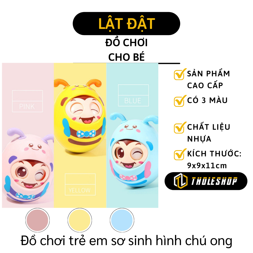 Lật đật dễ thương cho bé - Đồ chơi lật đật kèm gặm nướu phát âm thanh vui tai cho bé - Đồ chơi búp bê lật đật có nhạc cho bé