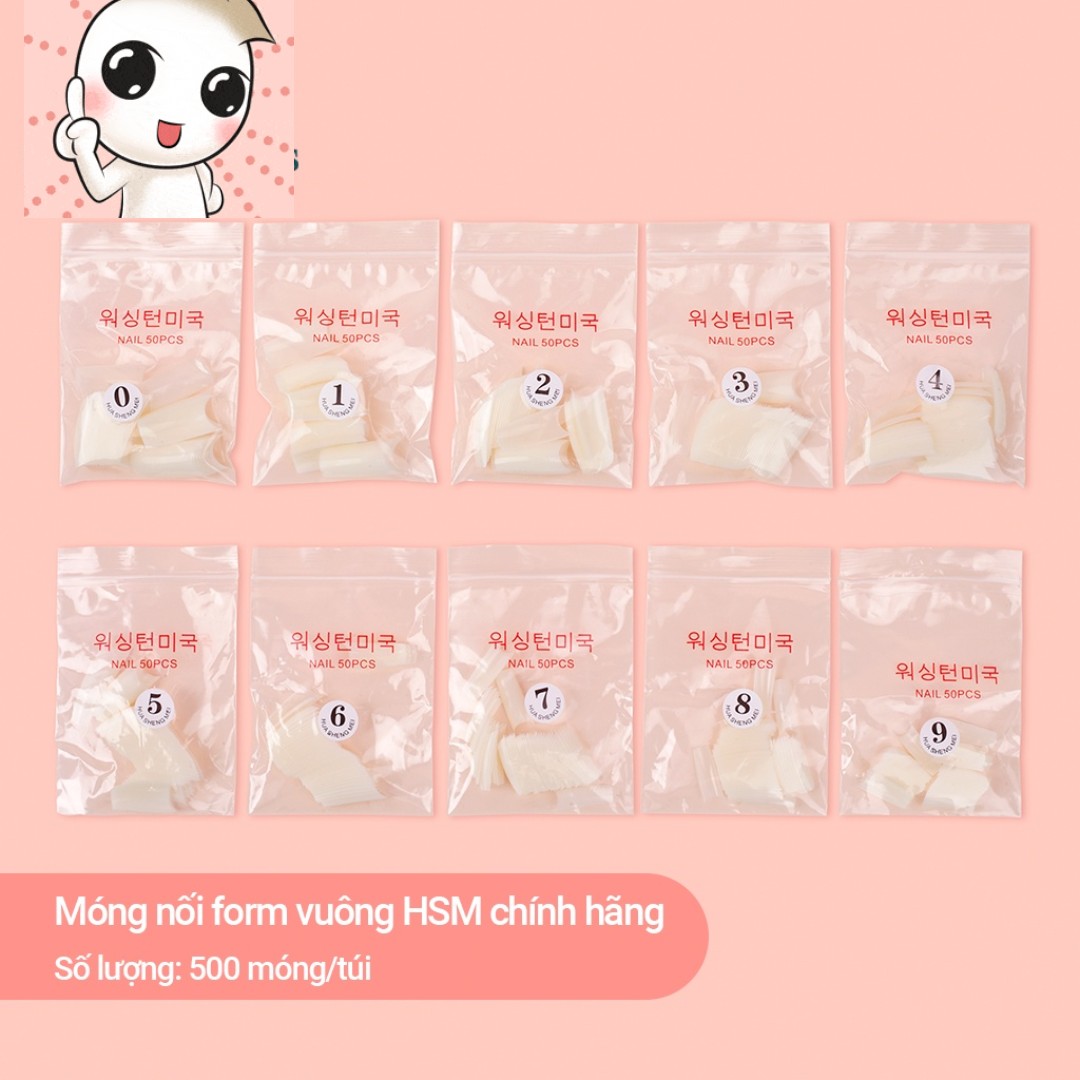 [HCM]Set 500 móng nối tay form Hàn đủ size từ 0 đến 9