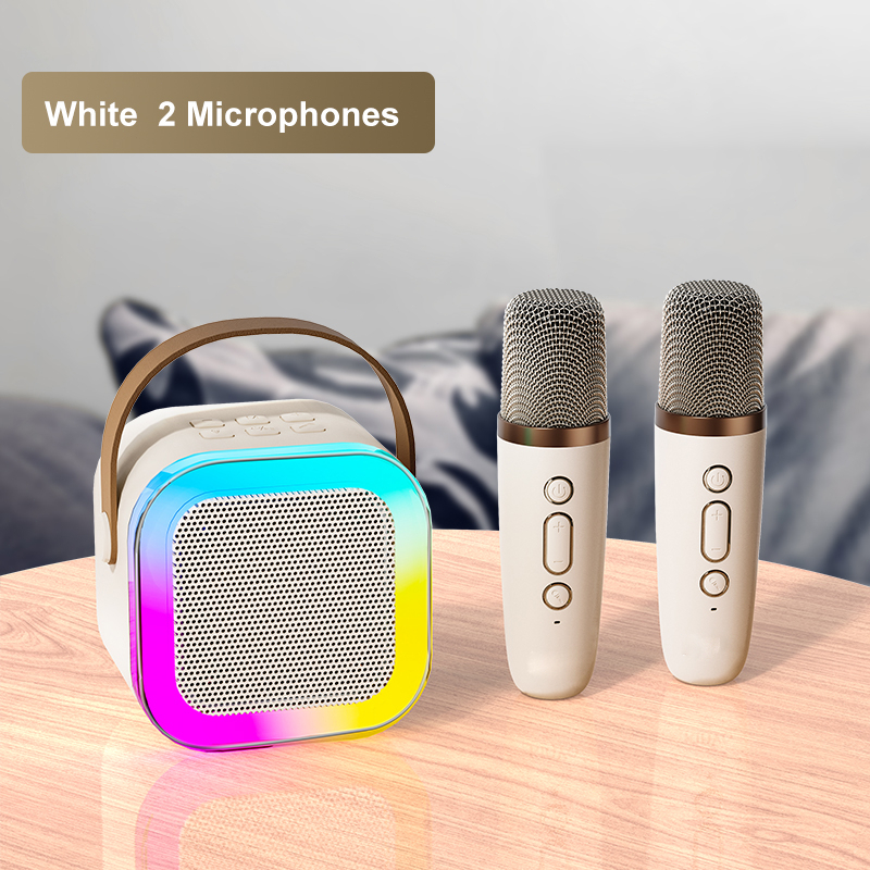 Mini Karaoke bluetooth speaker Wireless Microphone portable Speaker 3D Stereo Amplifier with two Mic