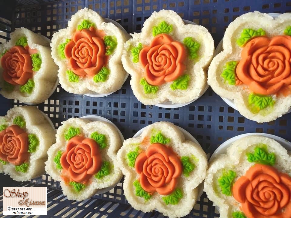 [HCM]Khuôn Xôi Bông Mai - Hình Hoa Hồng, Hoa sen 14 đến 16cm
