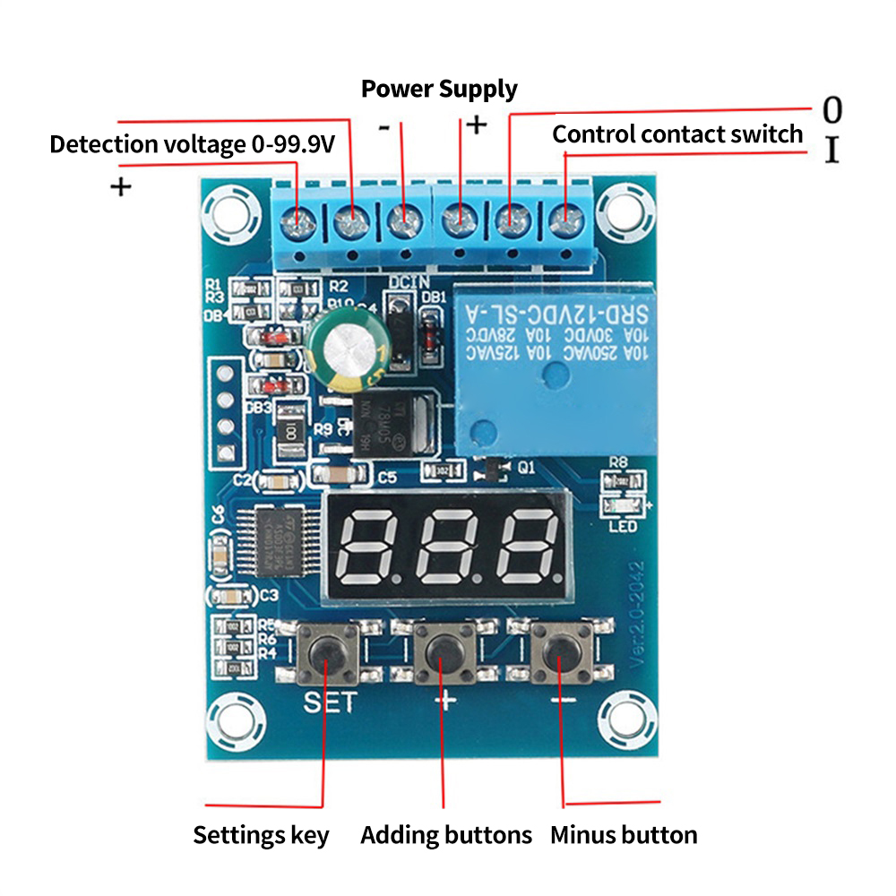 Voktta DC 9V phát hiện điện áp mô-đun tiếp sức mạch Mô-đun giám sát