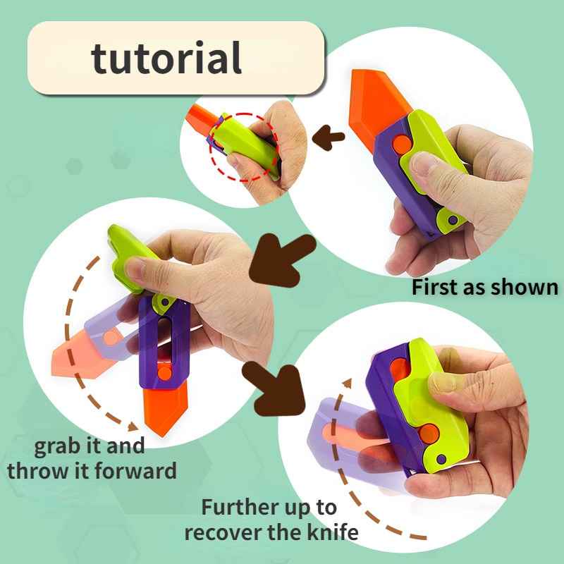 Mới dạ quang 3d cà rốt dao dạ quang trọng lực dao giải nén đồ chơi trọng lực cà rốt dao magic1