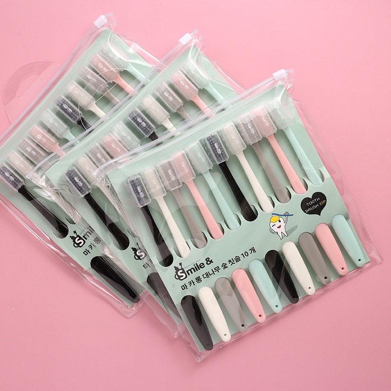 Set of 10 Japanese toothbrush/activated bamboo charcoal brush