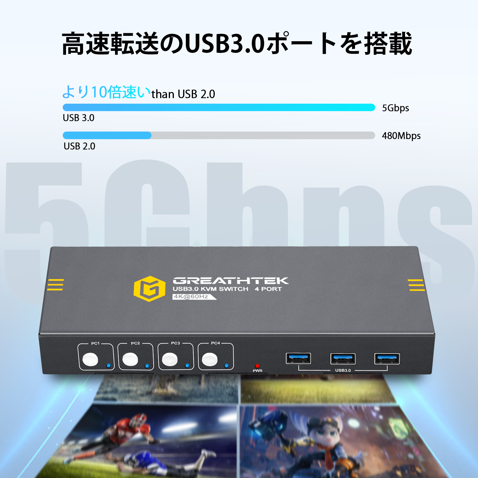 Pway kvm switch hdmi 4 port USB 2.0 Switch Selector  kvm switch 4 monitors 4 computer  for Keyboard Mouse Scanner Printer Hub