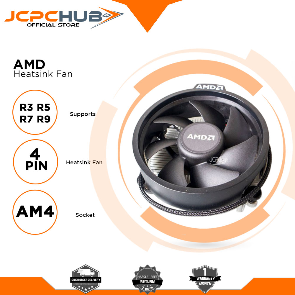 AMD Ryzen Original Heat Sink Fan ( HSF ) 4 PIN can Support R3 R5 R7 R9 CPU Socket AM4