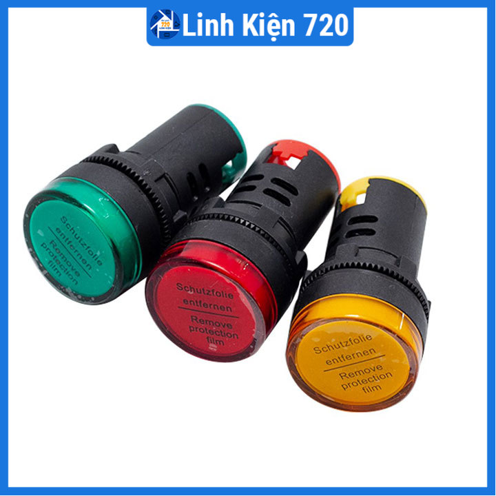 Đèn báo nguồn DC 24V AD16-22D/S23 màu xanh/vàng/đỏ