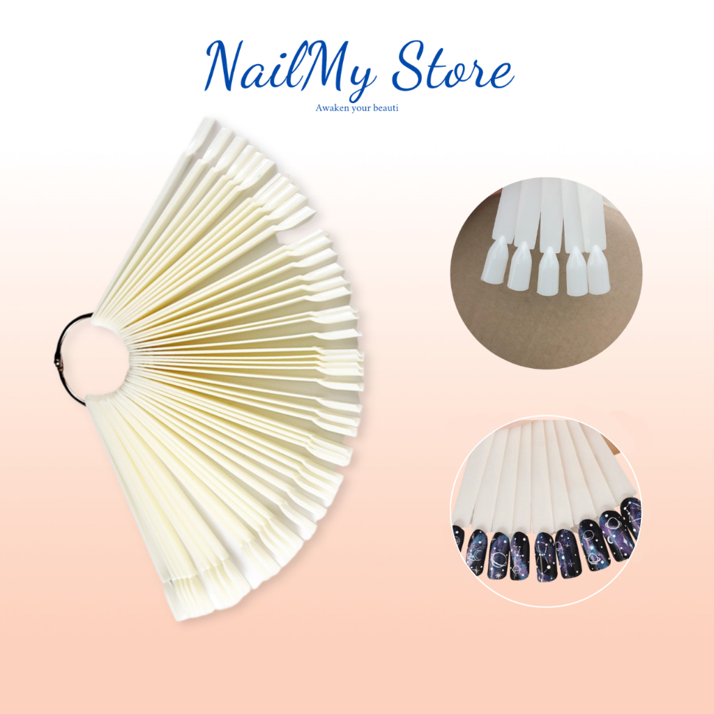 Móng que tập vẽ, tập sơn, làm mẫu nail bịch 50 que (nhọn, vuông, bầu, thang)