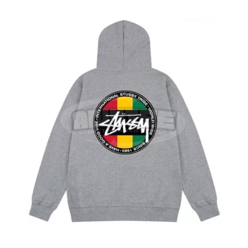 [Best Seller] ⚡ STUSSY เสื้อฮู้ด ลายจุดคลาสสิก สีเทา | Lazada.co.th