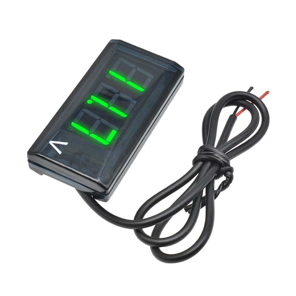 Original Aideepen 12V DC Digital LED Display Voltmeter Waterproof Car Motorcycle Voltage Volt Gauge Panel Meter
