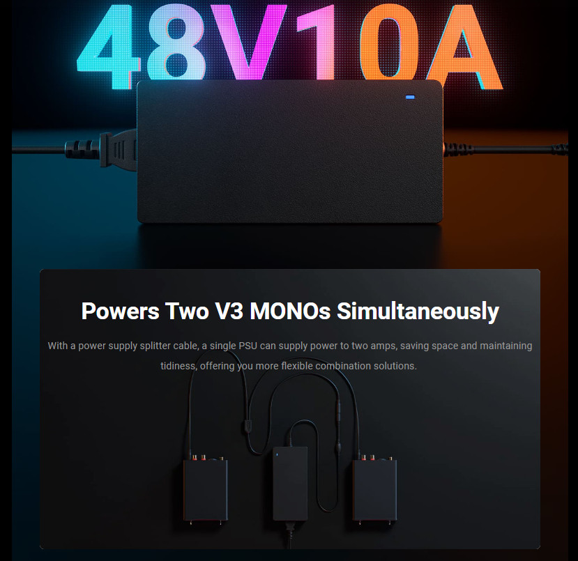 Fosi Audio V3 Mono PFFB NextGen Monoblock Power Amplifier 300W Balanced Input Ventilation