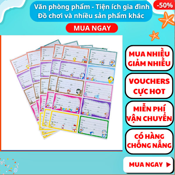 Combo 50 nhãn vở nhãn tập sách giá rẻ loại đẹp ,nhãn vở cute , nhãn vở học sinh ,nhãn vở sticker , đồ dùng học tập,Aplusmart