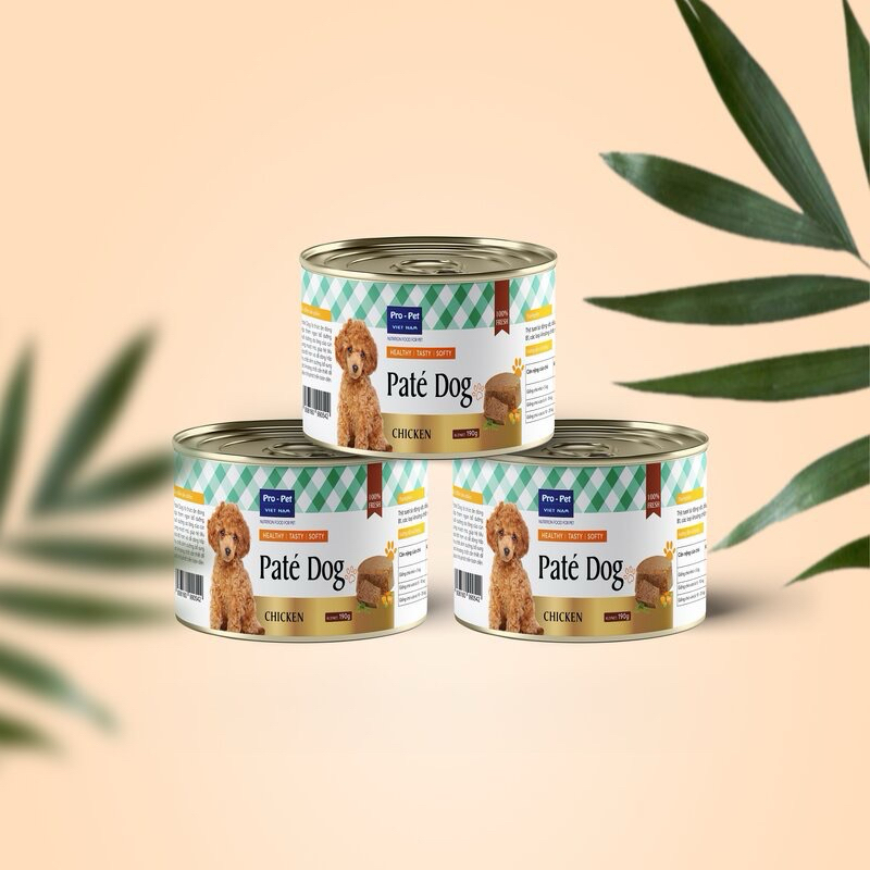 Pate cho chó mọi lứa tuổi pro-pet vị thịt gà lon 190g xuất xứ việt nam