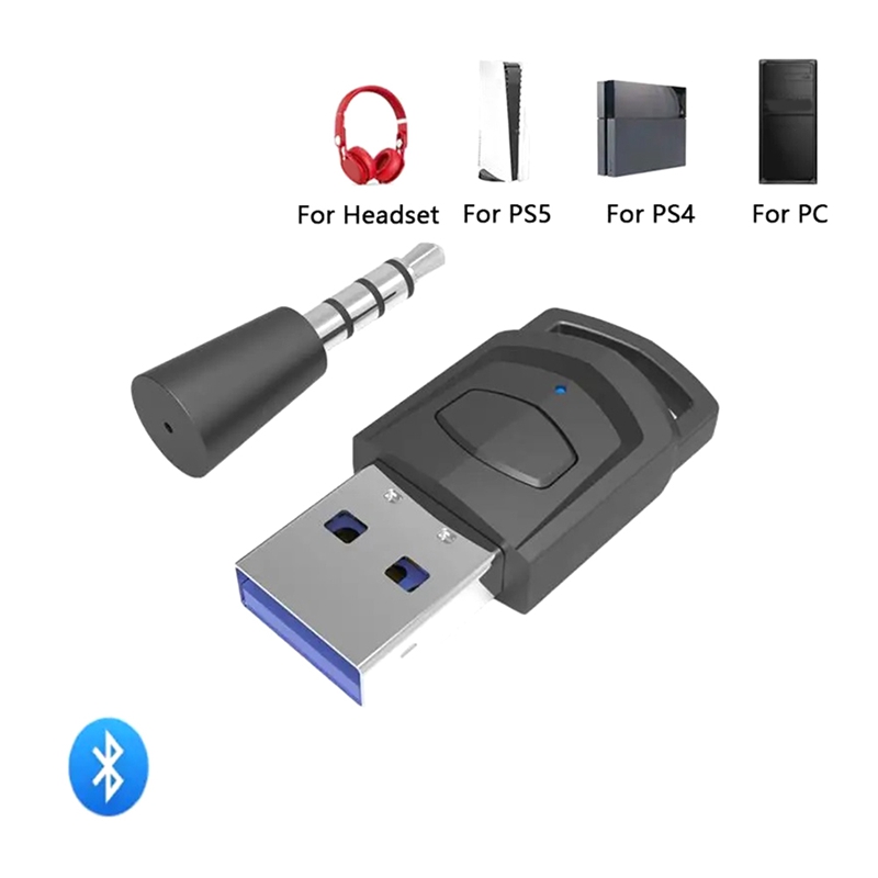 -1 Piece Wireless Gaming Audio Headset Adapter Receiver Replacement Parts Accessories for Game Console Headset Bluetooth 5.0 Audio Transmitter