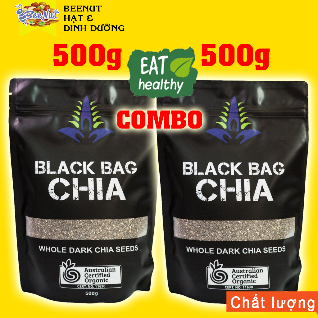 Combo 2 túi Hạt chia đen Úc - Hạt chia Ogranic - Hạt chia Seeds - Hạt dinh dưỡng BeeNut