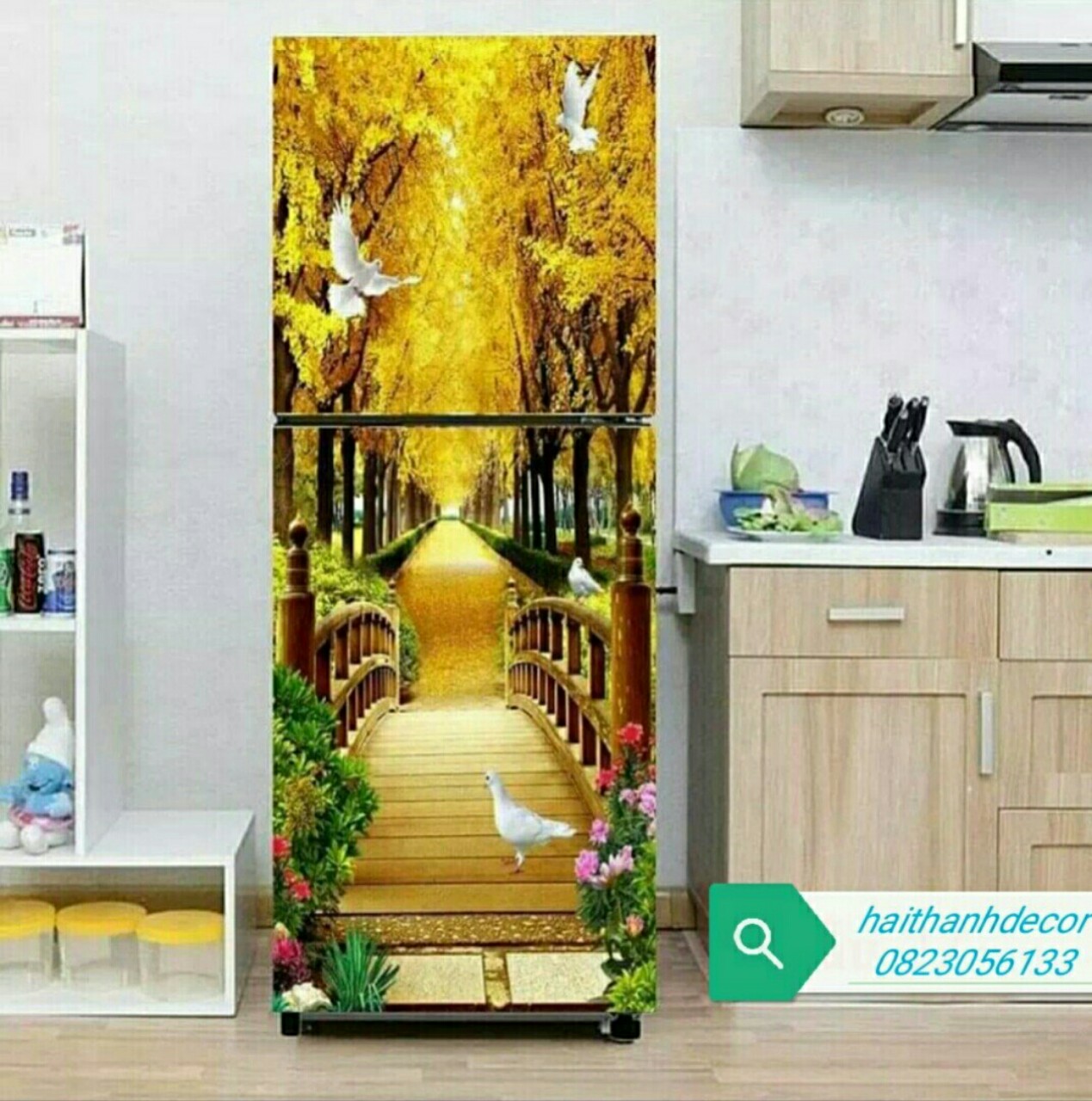 Rẻ vô địch - tranh dán tủ lạnh -miếng dán tủ lạnh - decal tủ lạnh 3d - mẫu thiết kế cao cấp - chống thấm nước cao cấp - phù hợp mọi loại tủ -122nt