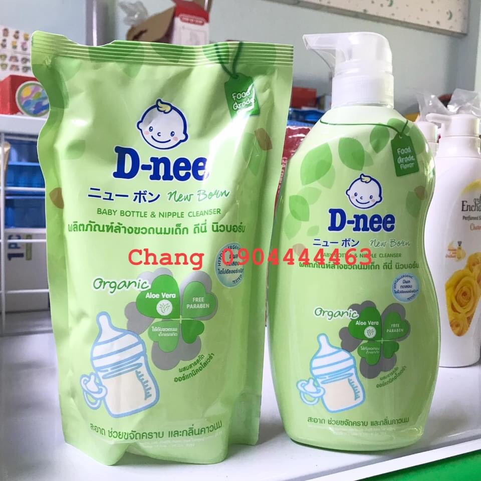 Nước rửa bình sữa Dnee Organic túi 600ml / Chai 620ml